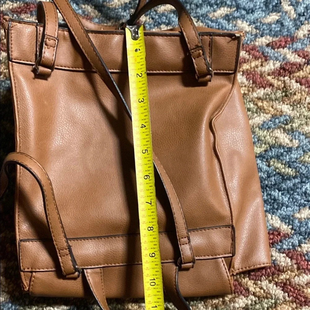 Brown  Backpack Small Totebag School Practical Utility